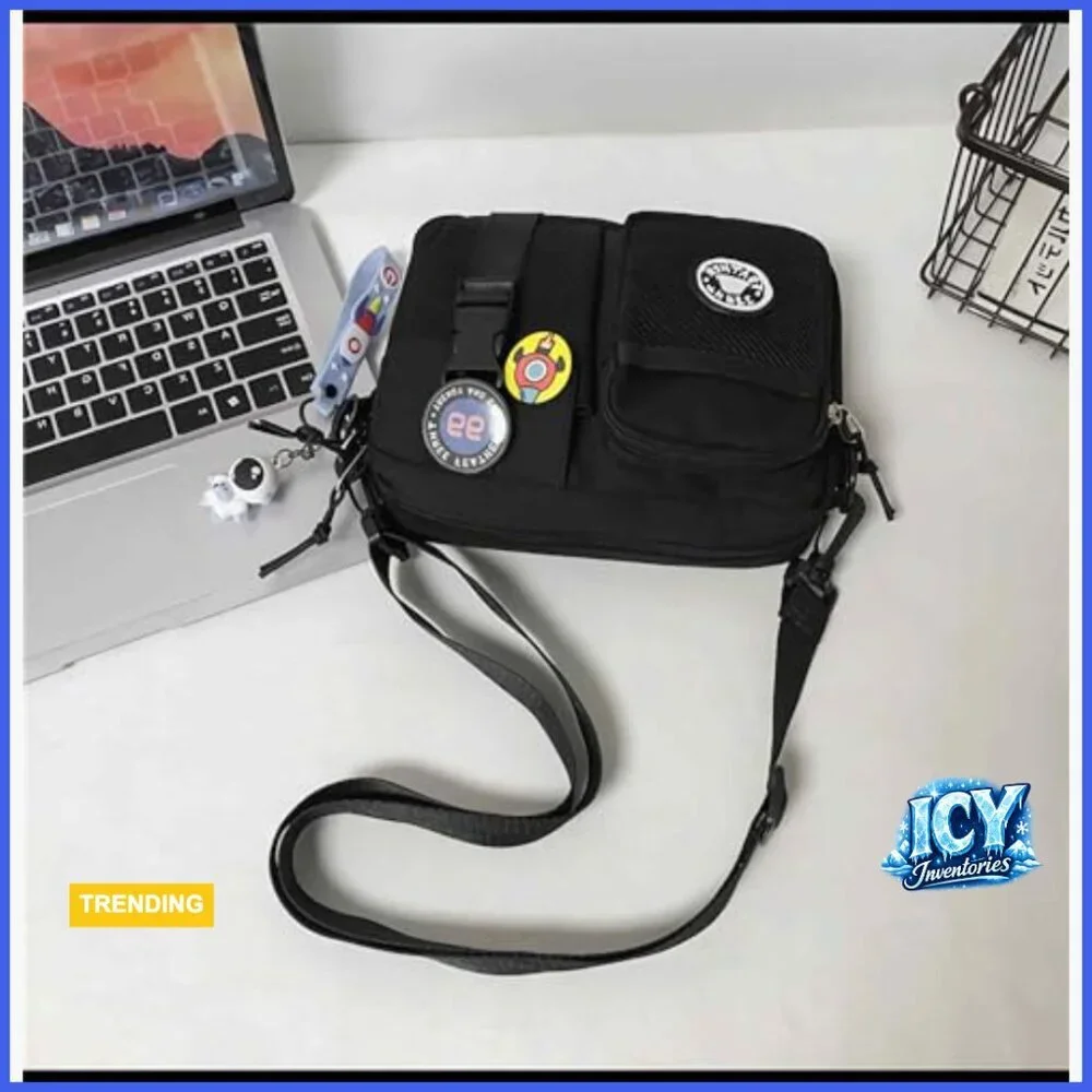 Water Resistant Nylon Crossbody Messenger Bag with Astronaut Decoration